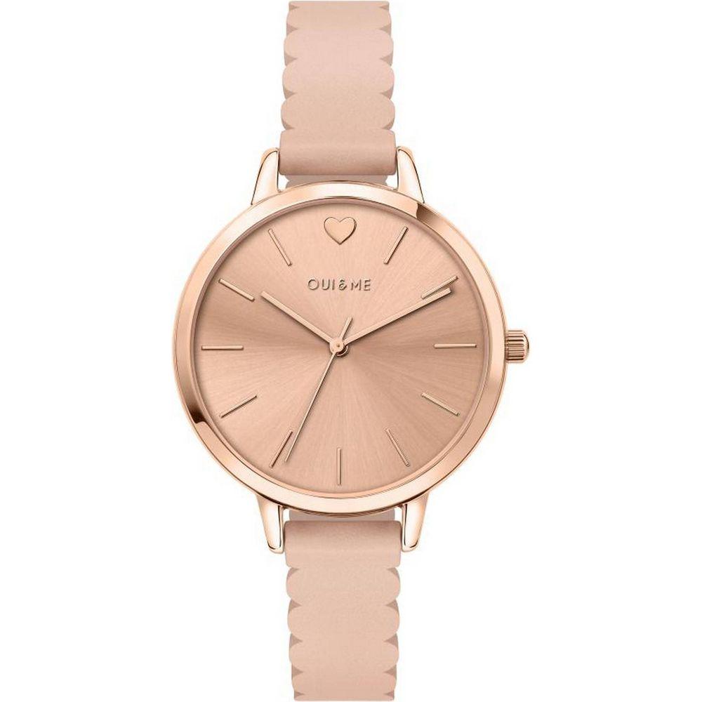 Introducing the Oui & Me Amourette Rose Gold Shiny Dial Leather Strap Quartz ME010144 Women's Watch Strap Replacement in Elegant Rose Gold for Women