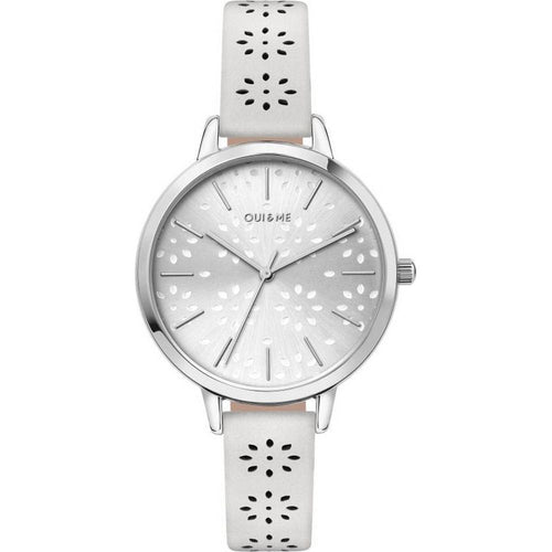 Load image into Gallery viewer, Oui &amp; Me Amourette Silver Sunray Dial Leather Strap Quartz ME010148 Women&#39;s Watch - Elegant Replacement Leather Strap in Silver for Women
