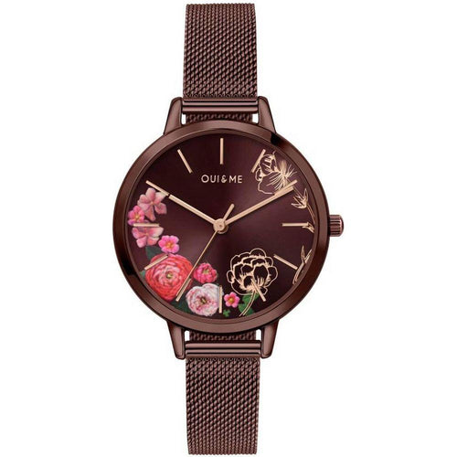 Load image into Gallery viewer, Oui &amp; Me Fleurette Burgundy Sunray Dial Stainless Steel Quartz ME010159 Women&#39;s Watch
