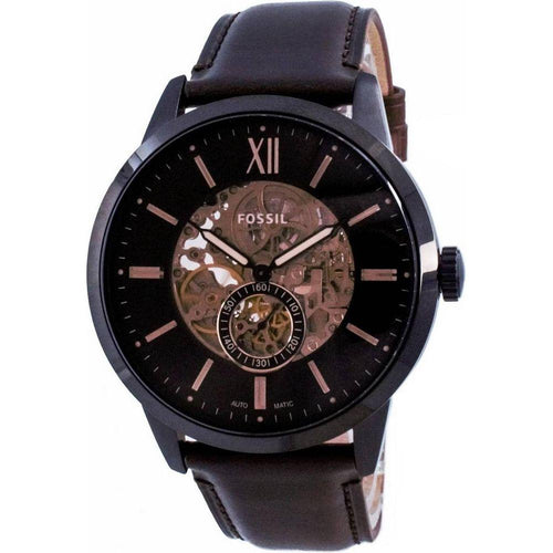 Load image into Gallery viewer, Sophisticated Brown Leather Watch Strap Replacement for Men&#39;s Automatic Skeleton Watches
