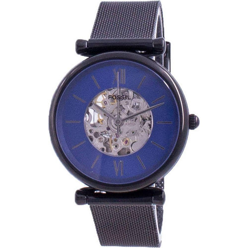 Load image into Gallery viewer, Fossil Carlie ME3177 Women&#39;s Blue Skeleton Dial Automatic Watch
