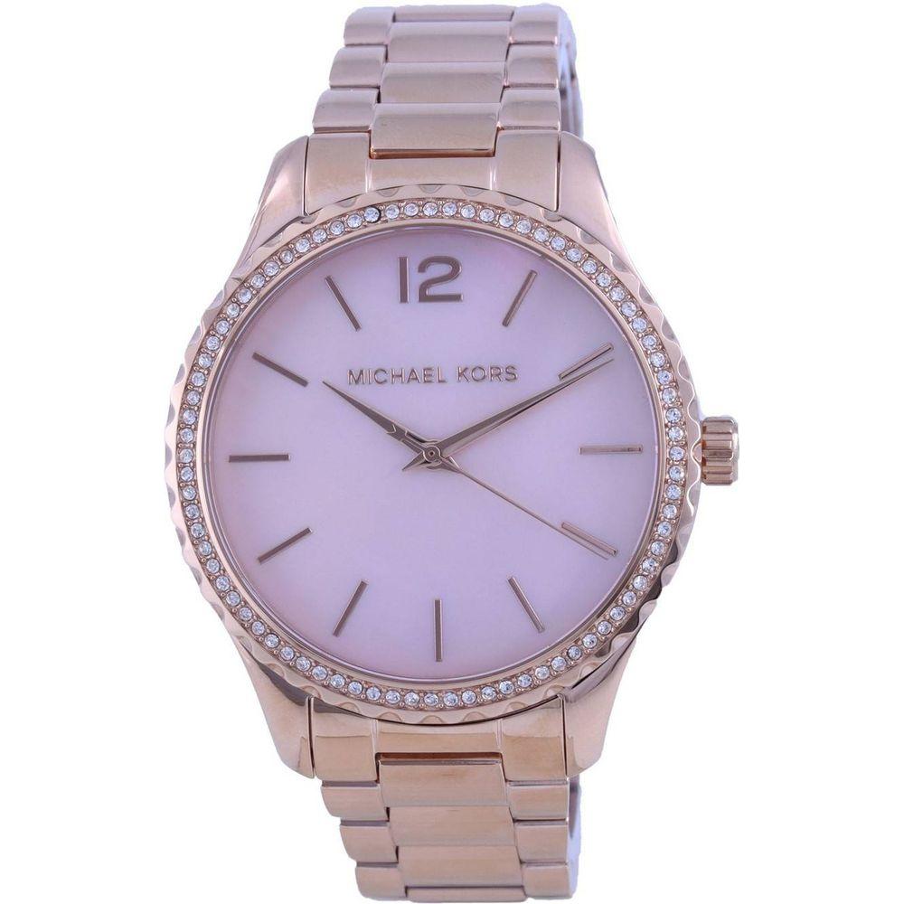 Michael Kors Layton Crystal Accents Quartz MK6848 Women's Rose Gold Tone Watch