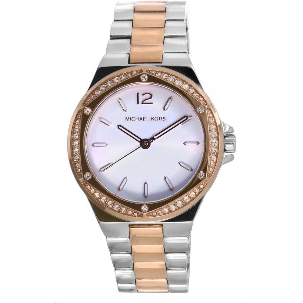Michael Kors Lennox MK6989 Two Tone Crystal Accents Women's Watch - Silver Dial