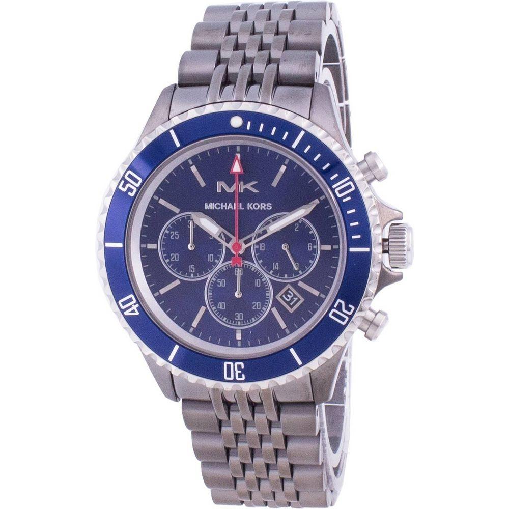 Michael Kors Bayville MK8727 Quartz Chronograph Men's Watch - Blue Dial Stainless Steel Bracelet
