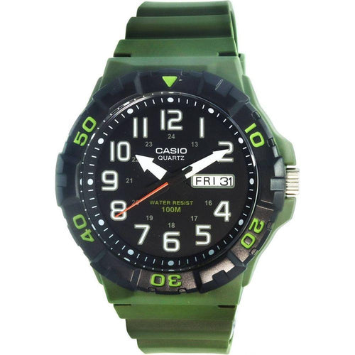 Load image into Gallery viewer, Casio MRW-210H-3A Men&#39;s Analog Army Green Resin Band Quartz Watch
