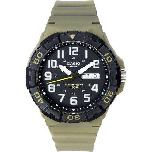 Load image into Gallery viewer, Casio MRW-210H-5A Men&#39;s Quartz Watch with Resin Strap - Sleek Black Dial
