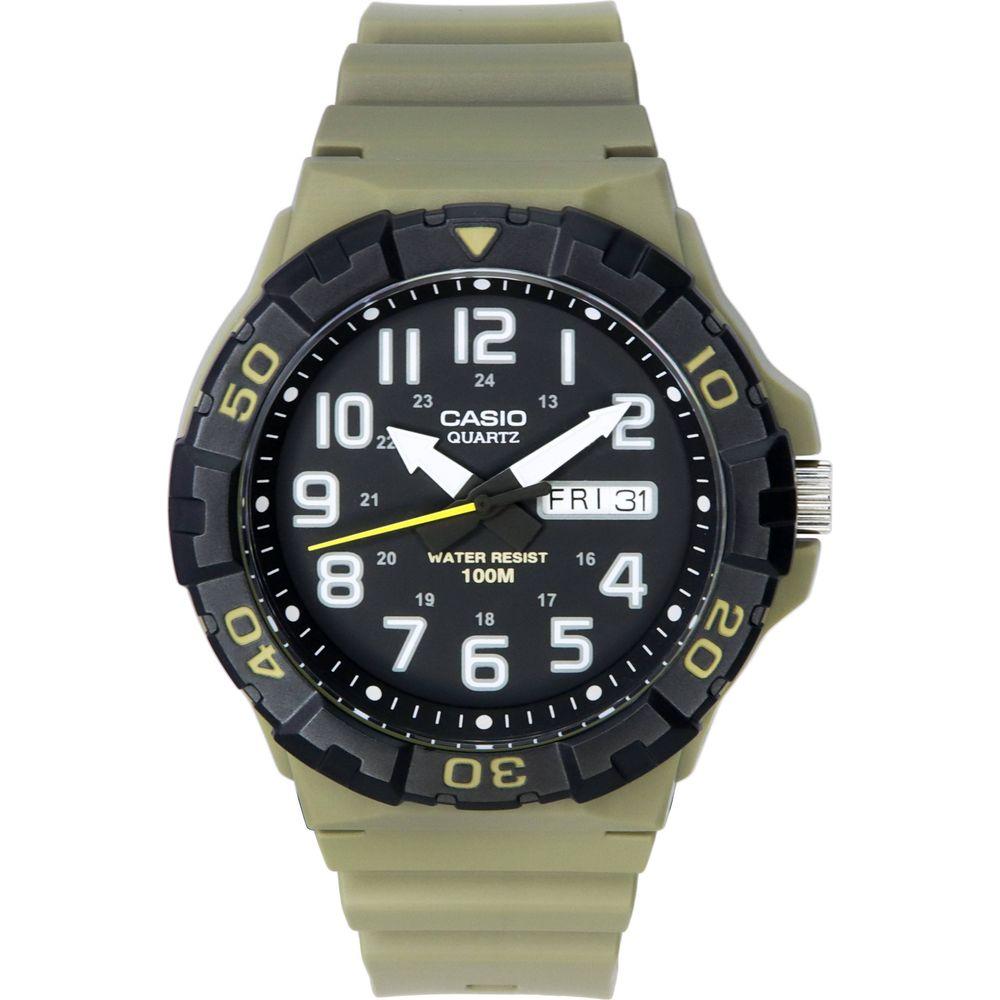 Casio MRW-210H-5A Men's Quartz Watch with Resin Strap - Sleek Black Dial