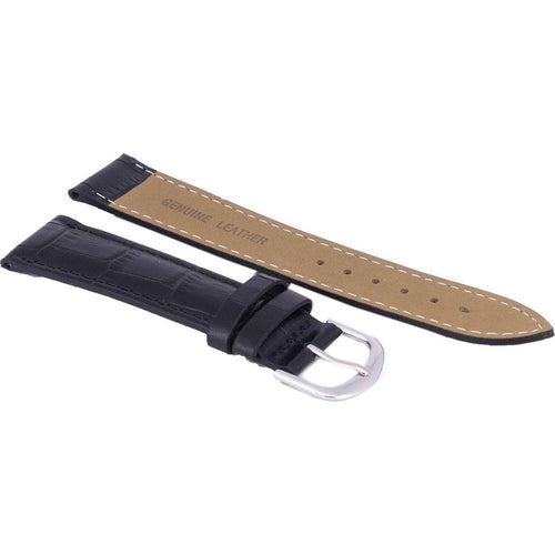 Load image into Gallery viewer, Sophisticated Black Genuine Leather Watch Strap Replacement - Versatile Accessory for Men and Women
