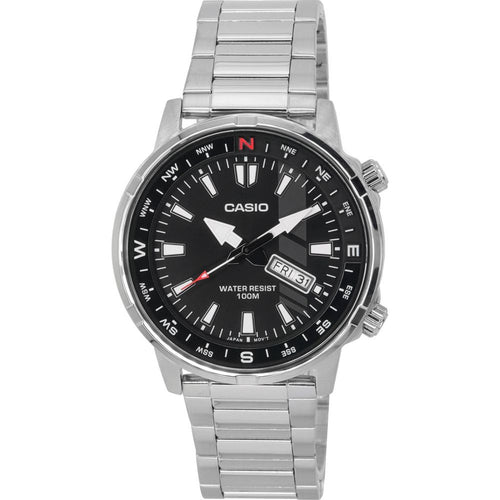 Load image into Gallery viewer, Stainless Steel Analog Men&#39;s Watch with Rotating Compass and Day/Date Display
