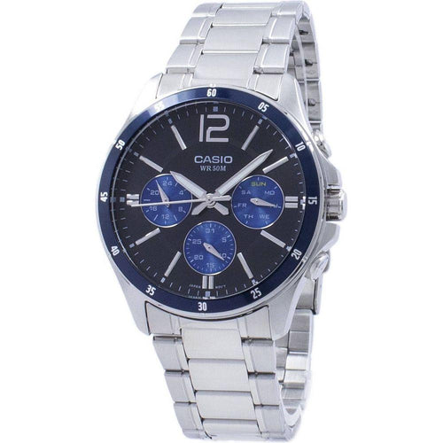 Load image into Gallery viewer, Casio Enticer Men&#39;s Stainless Steel Analog Quartz Watch - Model ETS-500SS-1A - Silver
