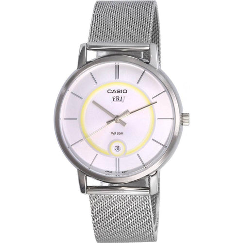 Load image into Gallery viewer, Formal Name: 
Men&#39;s Stainless Steel Mesh Silver Dial Analog Watch with Day and Date Display - Model 1234, Silver
