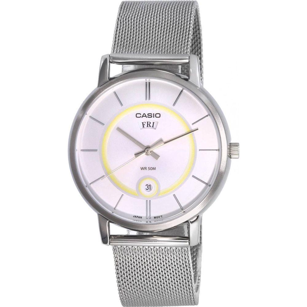 Formal Name: 
Men's Stainless Steel Mesh Silver Dial Analog Watch with Day and Date Display - Model 1234, Silver