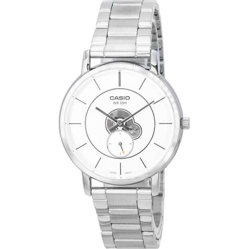 Load image into Gallery viewer, Formal Tone:
Introducing the Classic Timepieces Men&#39;s Stainless Steel Silver Dial Analog Watch with Quartz Movement - Model 4328, Silver
