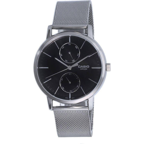 Load image into Gallery viewer, Formal Name: 
Elegant SteelCraft Men&#39;s Stainless Steel Mesh Black Dial Watch with Day and Date Display - Model SC-5501B
