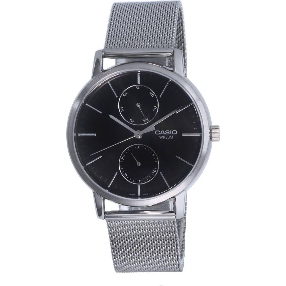 Formal Name: 
Elegant SteelCraft Men's Stainless Steel Mesh Black Dial Watch with Day and Date Display - Model SC-5501B