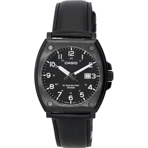 Load image into Gallery viewer, Casio Enticer Classic ETC-2001B Men&#39;s Black Dial Leather Strap Watch
