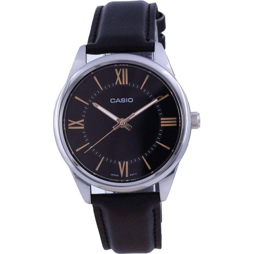 Load image into Gallery viewer, Formal Watch Co. Men&#39;s Classic Black Leather Strap Watch, Model No. 123456, Black
