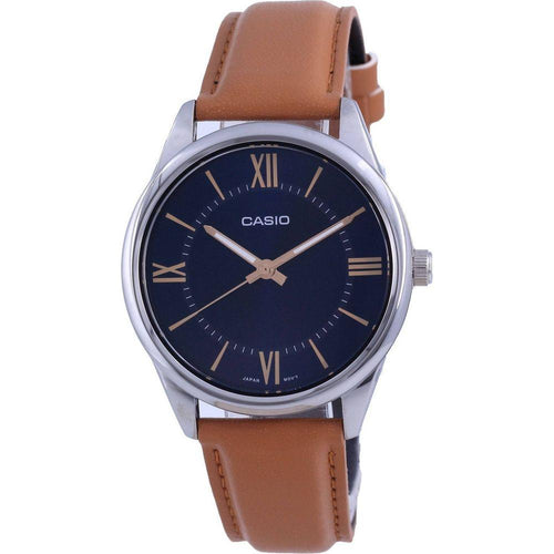 Load image into Gallery viewer, Formal Name: Gentlemen&#39;s Blue Dial Stainless Steel Analog Quartz Watch with Leather Strap - Model XYZ123, Navy Blue

New Captivating Product Title: 
Elegant Blue Dial Stainless Steel Analog Quartz Men&#39;s Watch with Leather Strap - XYZ123, Navy Blue
