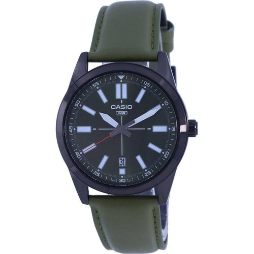 Load image into Gallery viewer, Formal Men&#39;s Black Dial Leather Strap Quartz Watch with Green Dial and Luminous Hands - Model MWB-001, Color: Black/Green

Introducing the Exquisite Formal Men&#39;s Black Dial Leather Strap Quartz Watch - MWB-001, Black/Green
