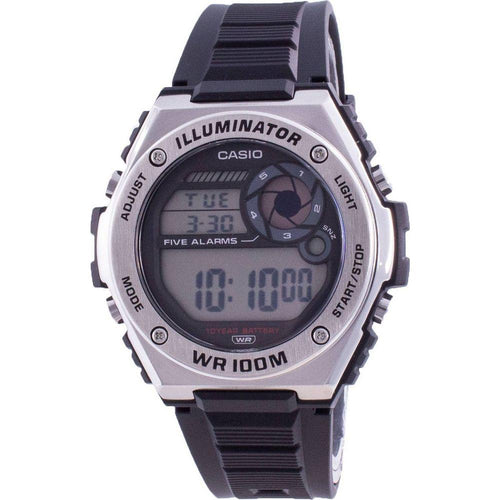 Load image into Gallery viewer, Casio TimeMaster Dual Time Digital Watch - Men&#39;s, Stainless Steel, Model: TM-200, Black
