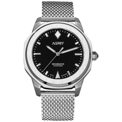 Load image into Gallery viewer, Nappey Renaissance Steel and Black Milanese Automatic NY41-AD1M-6B2AA 200M Unisex Watch

