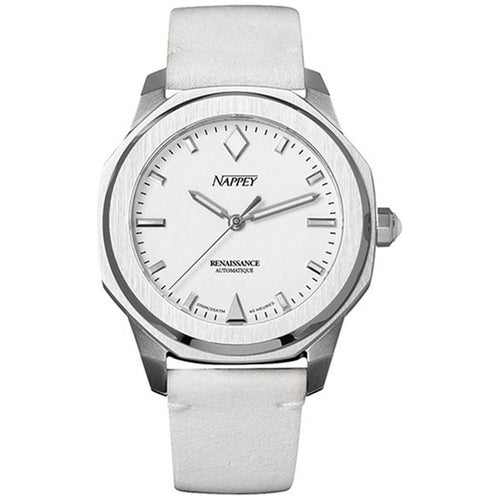 Load image into Gallery viewer, Nappey Renaissance Steel and White Suede Automatic NY41-AD2M-3B2A 200M Unisex Watch
