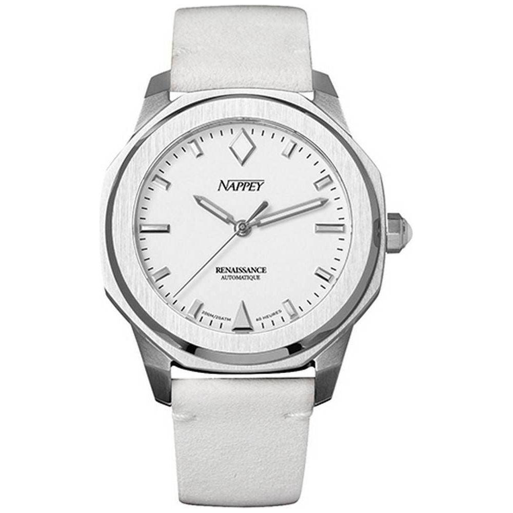 Nappey Renaissance Steel and White Suede Automatic NY41-AD2M-3B2A 200M Unisex Watch