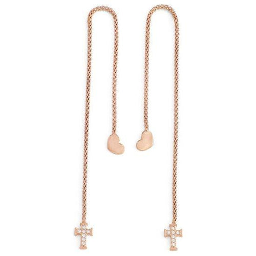 Load image into Gallery viewer, AMEN Mod. CUORE CROCE CRISTALLI ROSE GOLD-0
