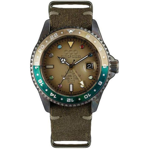 Load image into Gallery viewer, Out Of Order GMT Marrakesh Sunburnt Light Brown Dial Quartz OOO.001-19.MA 100M Men&#39;s Watch
