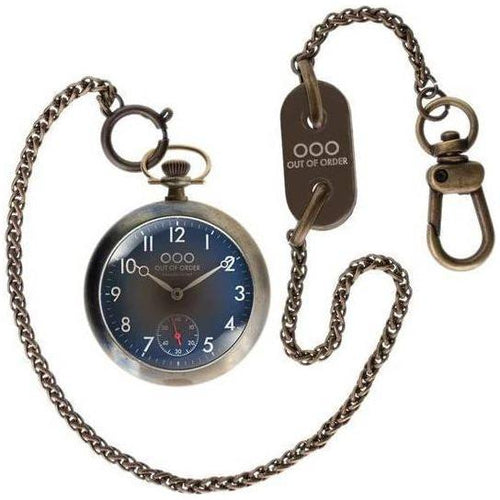 Load image into Gallery viewer, Out Of Order Calabrone Blue Dial OOO.001-8.BL Men&#39;s Stainless Steel Pocket Watch
