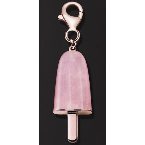 Load image into Gallery viewer, AMBROSINI JEWELS -  PENDENTE ARGENTO 925°  ghiacciolo finitura rosé pietra rosa piccolo (21x14 mm)-0
