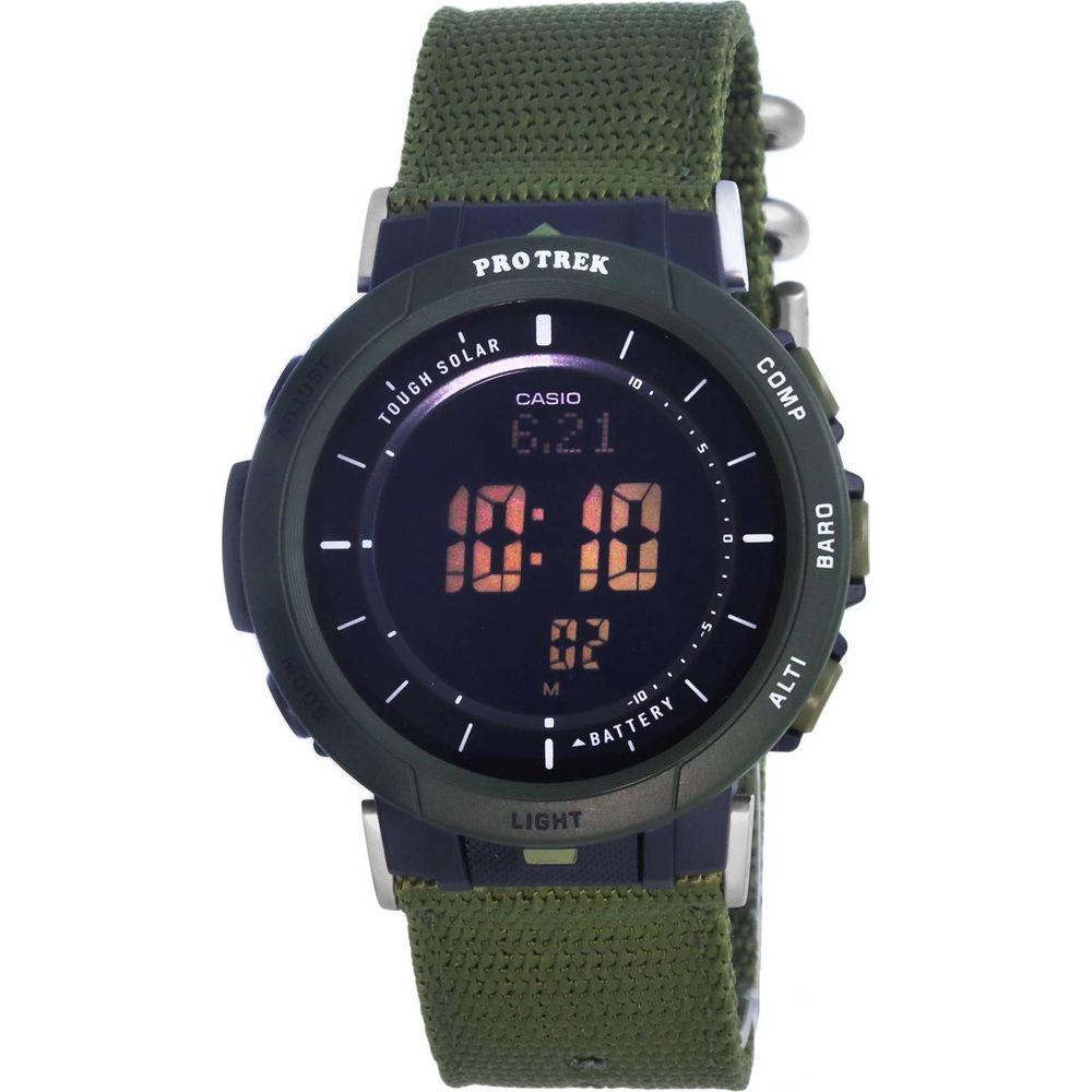 Casio Protrek PRG-30B-3 Solar-Powered Digital Watch for Men - Adventure Black