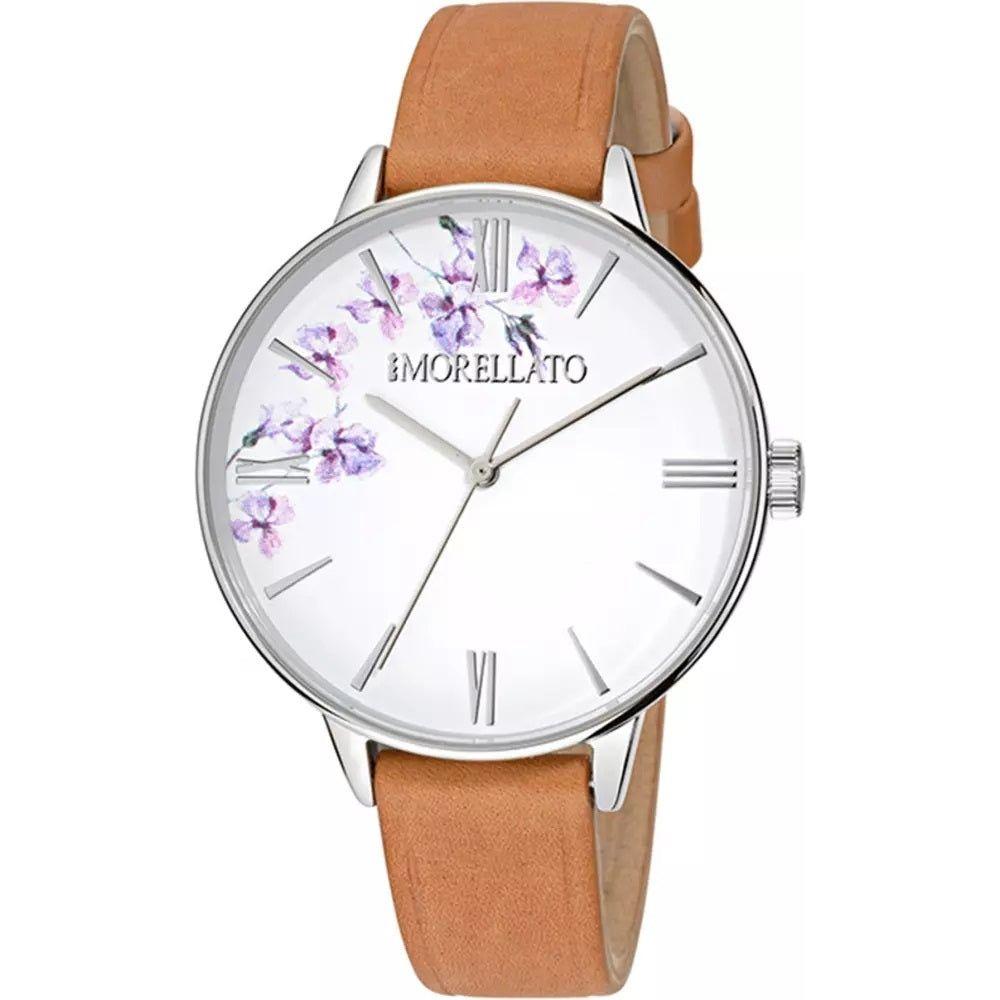 Elegant Replacement Leather Watch Strap - Silver, Women's