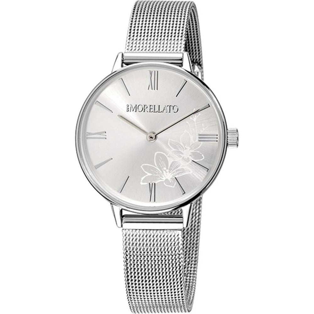 Morellato Ninfa Quartz R0153141505 Women's Watch - Stainless Steel Mesh Bracelet, Silver/White Dial