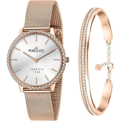 Load image into Gallery viewer, Morellato 1930 Just Time Women&#39;s Rose Gold Silver Dial Quartz Watch R0153161504 with Free Bracelet

