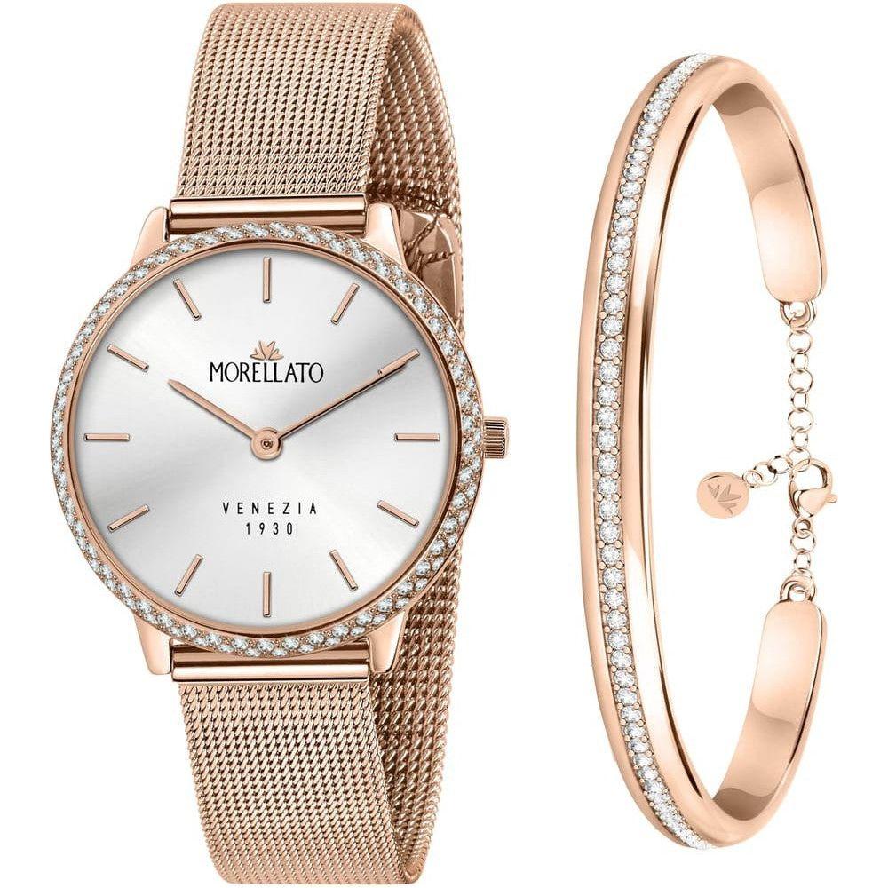 Morellato 1930 Just Time Women's Rose Gold Silver Dial Quartz Watch R0153161504 with Free Bracelet