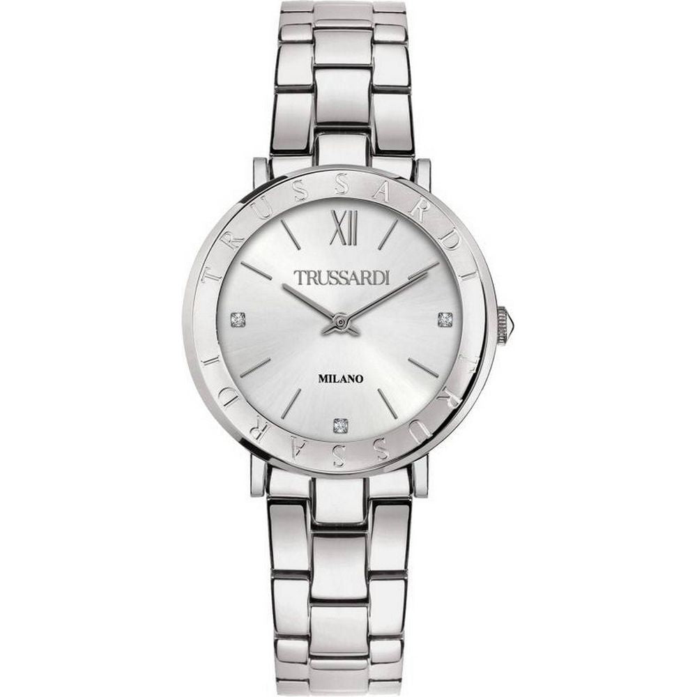 Trussardi T-Vision Crystal Accents Stainless Steel Quartz R2453115508 Women's Watch in Silver