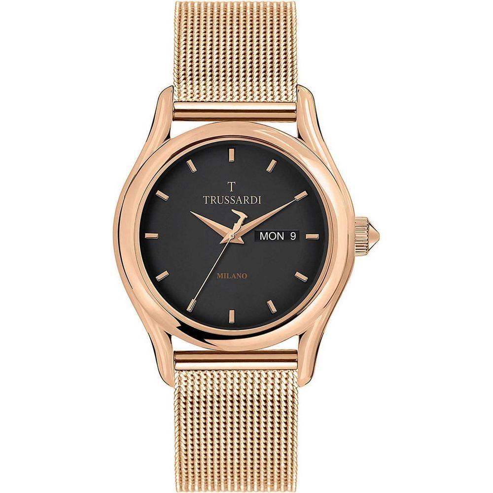 Trussardi T-Light Milano Quartz R2453127011 Men's Rose Gold Tone Stainless Steel Mesh Bracelet Watch