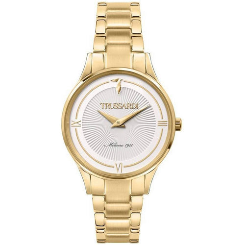 Load image into Gallery viewer, Trussardi Gold Edition Men&#39;s White Dial Gold Tone Stainless Steel Quartz Watch R2453149503
