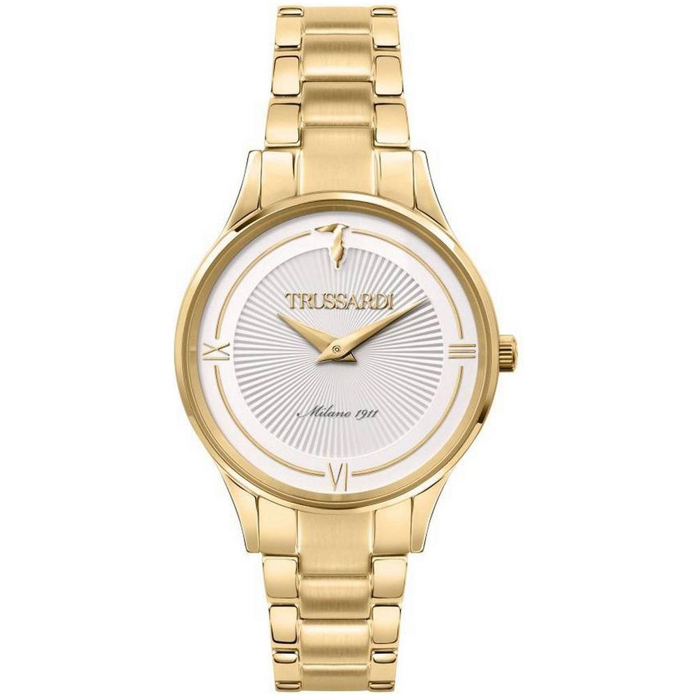 Trussardi Gold Edition Men's White Dial Gold Tone Stainless Steel Quartz Watch R2453149503