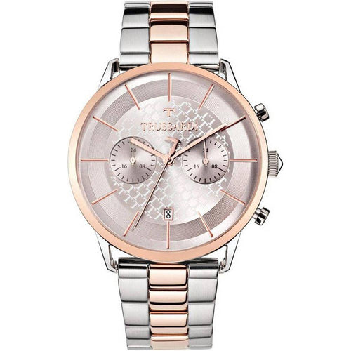 Load image into Gallery viewer, Trussardi T-World Chronograph R2473616002 Men&#39;s Two Tone Stainless Steel Quartz Watch - Pink Dial
