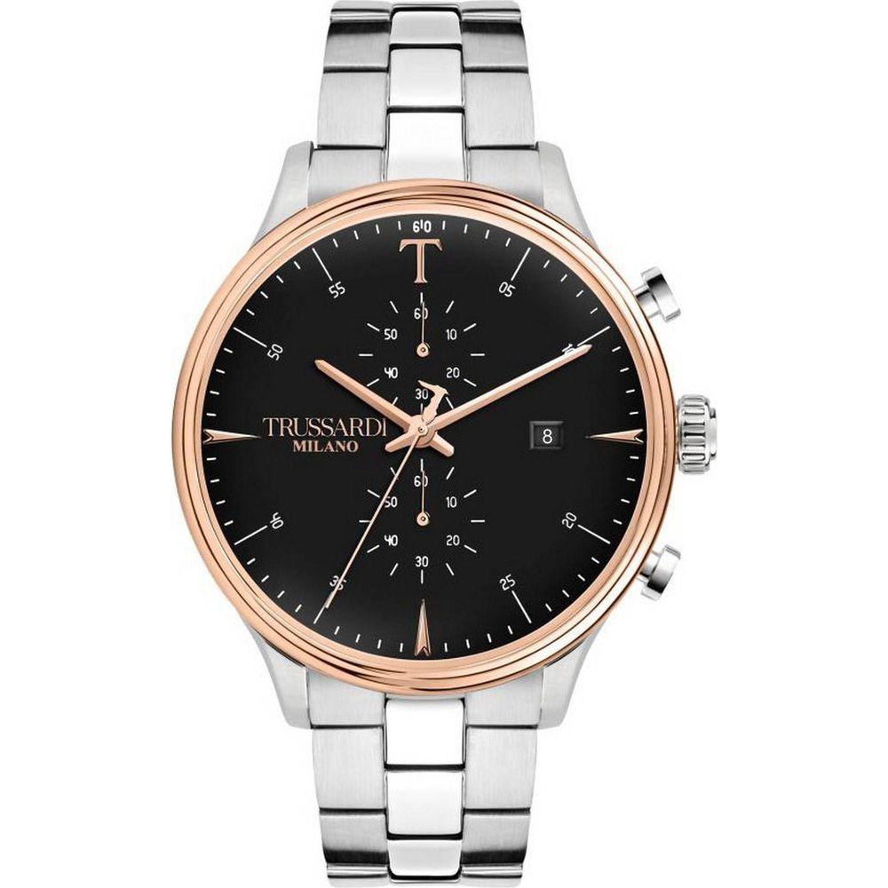 Trussardi T-Complicity R2473630002 Men's Chronograph Stainless Steel Quartz Watch - Black Dial