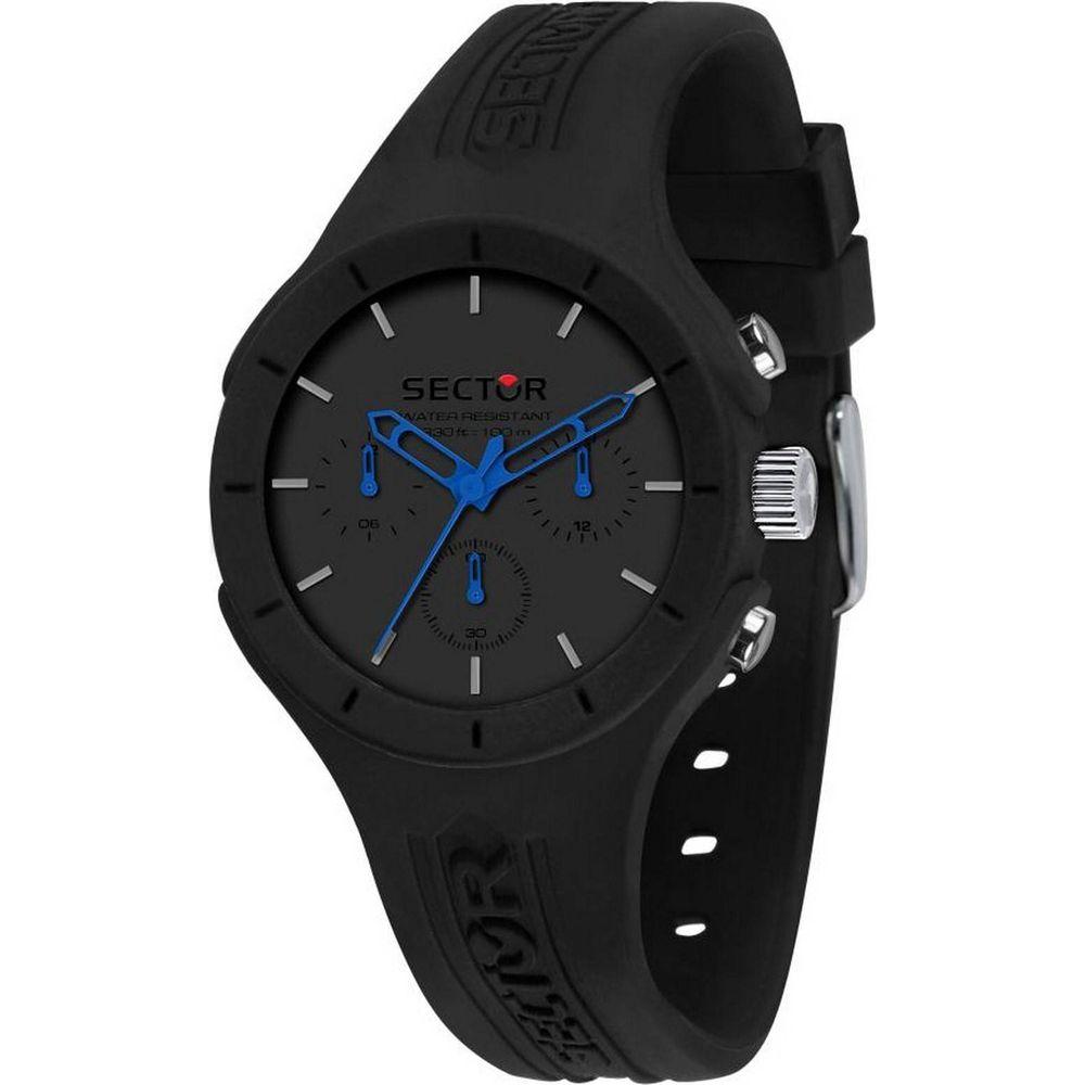 Sector Speed Men's Black Dial Quartz Watch R3251514014 - Silicon Strap, 100m Water Resistance