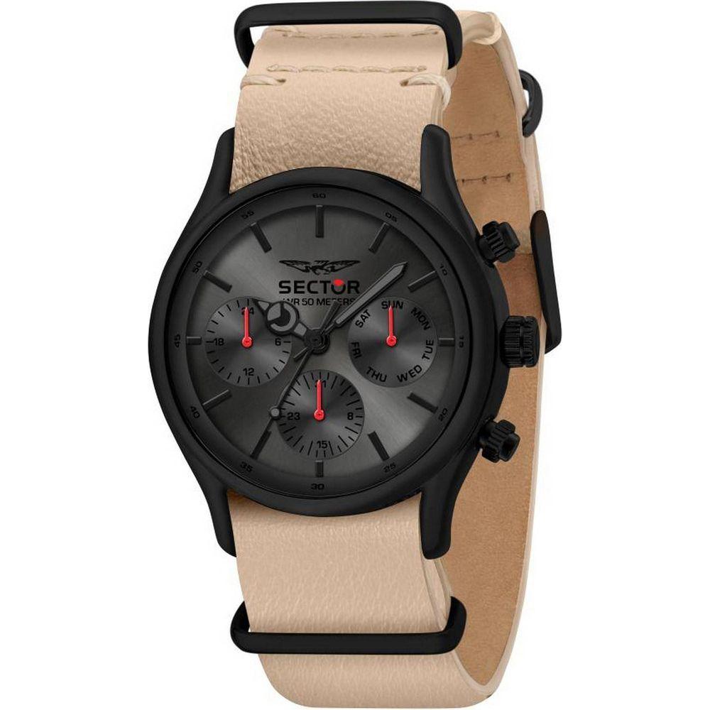 Sector 660 Gun/Sunray Dial Leather Strap Quartz R3251517006 Men's Watch - Elegant and Refined Timepiece for Men in Gun/Sunray with Leather Strap