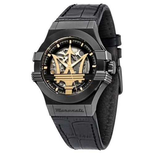 Load image into Gallery viewer, Maserati Potenza R8821108036 Men&#39;s Automatic Skeleton Dial Watch - Stainless Steel Case, Calf Leather Strap, Sapphire Crystal - 100m Water Resistance
