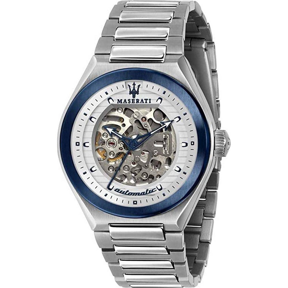 Maserati Triconic Skeleton Dial Automatic R8823139002 100M Men's Watch in Stainless Steel Grey