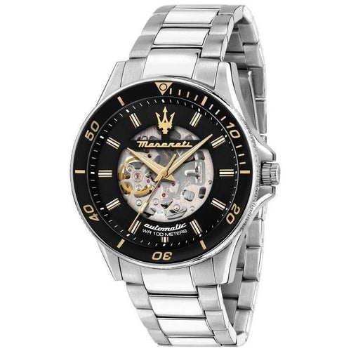 Load image into Gallery viewer, Maserati Sfida R8823140008 Men&#39;s Stainless Steel Skeleton Automatic Watch, Black Dial
