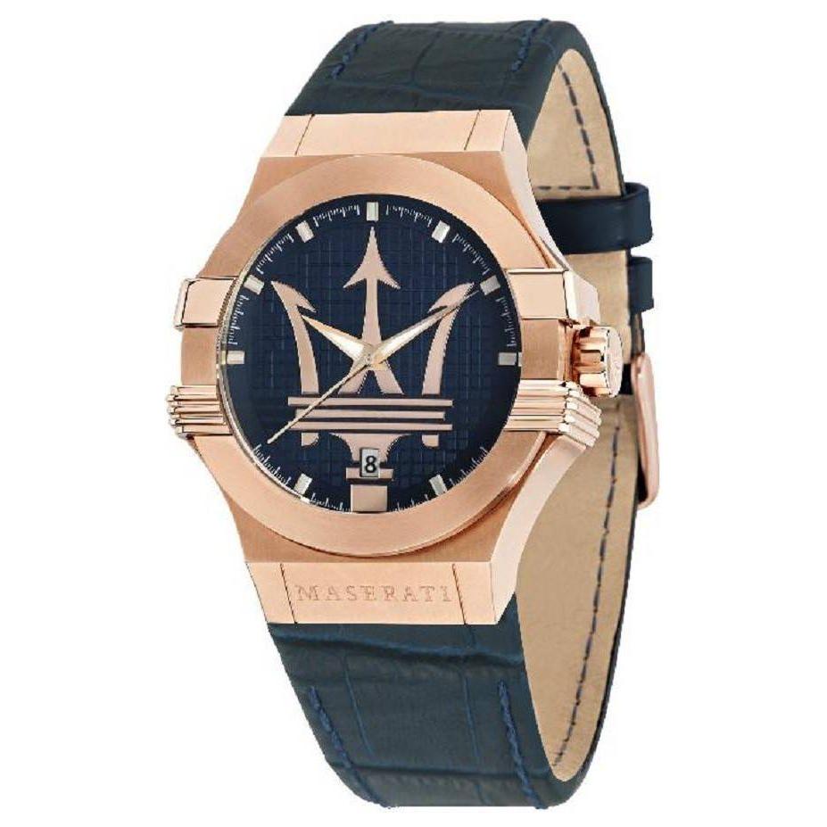 Maserati Potenza Quartz R8851108027 Men's Rose Gold Tone Leather Strap Replacement - Elegant and Versatile Watch Band in Rose Gold for Men