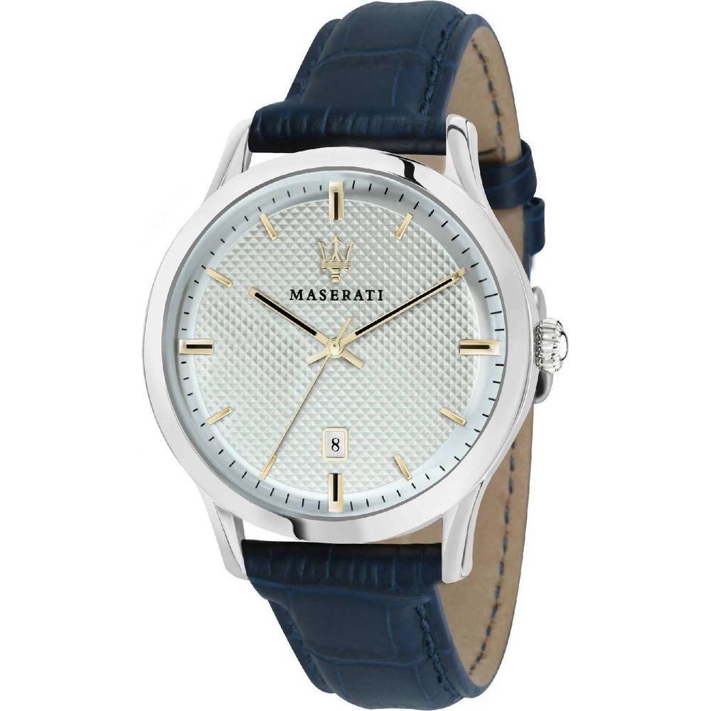 Maserati Ricordo R8851125006 Men's Quartz Analog Leather Strap Watch - Ivory Dial