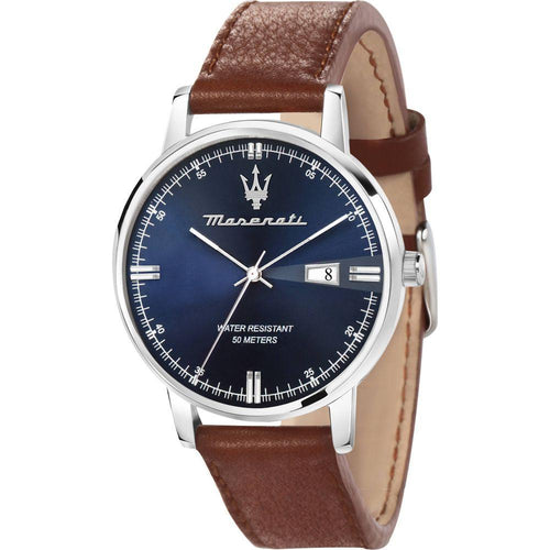 Load image into Gallery viewer, Maserati Eleganza Quartz R8851130003 Men&#39;s Blue Leather Watch Strap Replacement
